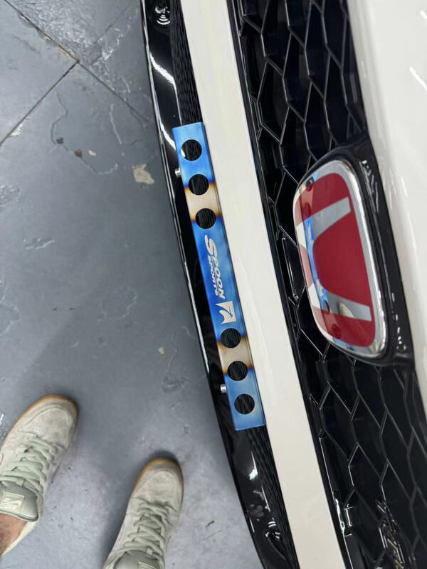 Japanese Jdm Modified Titanium Alloy High-Temperature Blued Angled License Plate Holder 75-Degree Angle Non-Adjustable License Plate Bracket