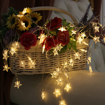 Net red lamp string lamp star lamp full of stars led Christmas tree decoration color lamp girl heart small five-pointed star snowflake lamp