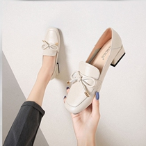 Pregnant Woman Shoes Moon Soft Bottom One Foot Pedal Foot Floating Edema Loose Fashion Inglous Wind Leather Shoes Coarse Heel Lefu Shoes Womens Shoes