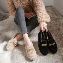 2021 new autumn and winter pregnant women shoes one foot pedal foot floating swollen edema month postpartum bag heel external wearing cotton wool shoes