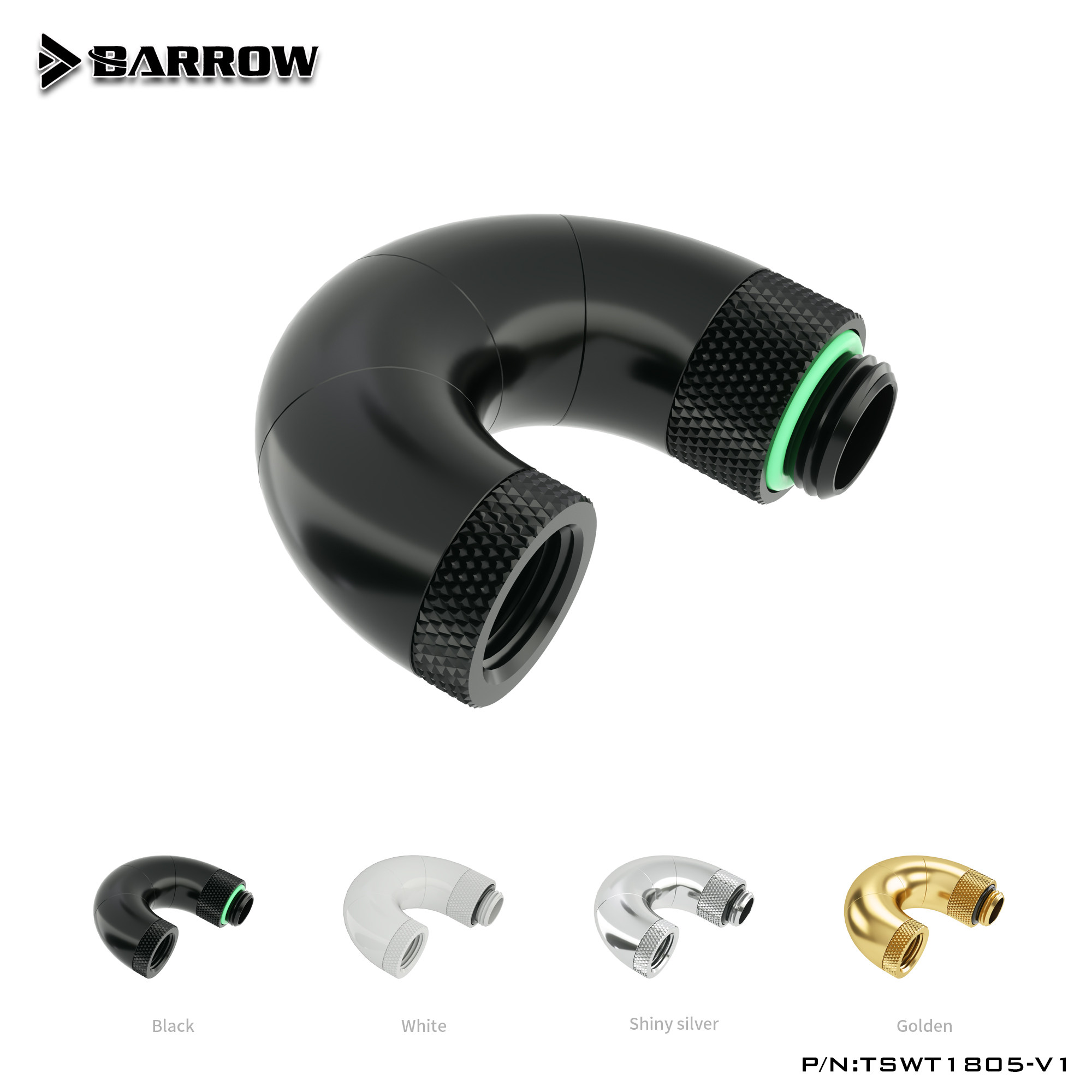 Barrow black silver white gold 180 degrees Serpentine 5 rotary switching base swivel elbow TSWT1805-V1