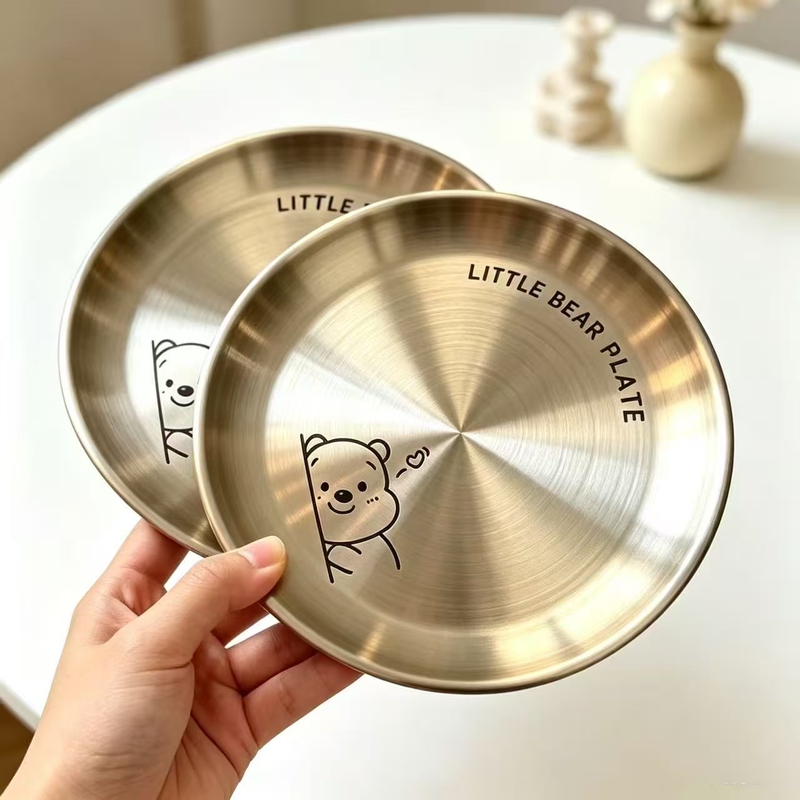 ins Korean-Style Camping Stainless Steel Dinner Plate Picnic Plate Simple Meal Flat Plate Snack Plate Cake Round Plate Fruit Plate ins Korean-Style Camping Stainless Steel Dinner Plate Picnic Plate Simple Meal Flat Plate Snack Plate Cake Round Plate Fruit Plate
