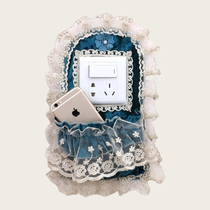 Lace gold suede switch patch pocket socket cover switch pad decorative power switch charging special miscellaneous pocket