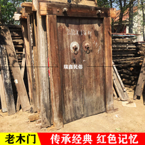 Folk old objects rural old wooden doors Chinese-style double-open old wooden doors and windows nostalgic collection farmhouse retro decoration