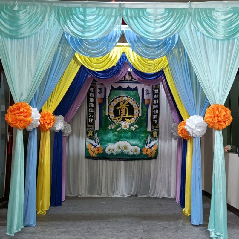 Funeral Hall Backdrop Set, Funeral Hall Decoration Cloth, Mourning Hall Black and White Curtain Decoration Cloth Funeral Hall Backdrop Set, Funeral Hall Decoration Cloth, Mourning Hall Black and White Curtain Decoration Cloth