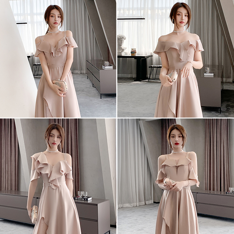 Bridesmaid dress, summer fuchsia long evening dress, skirt, 2021 collection, fitted