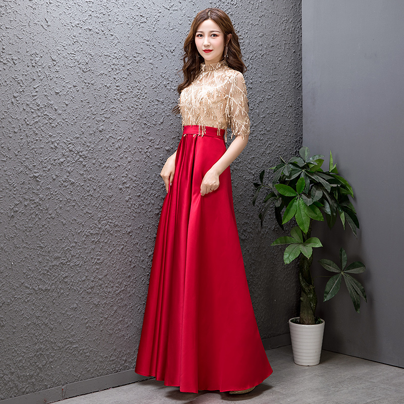 Modern evening dress, red wedding shoes, 2019 Modern evening dress, red wedding shoes, 2019