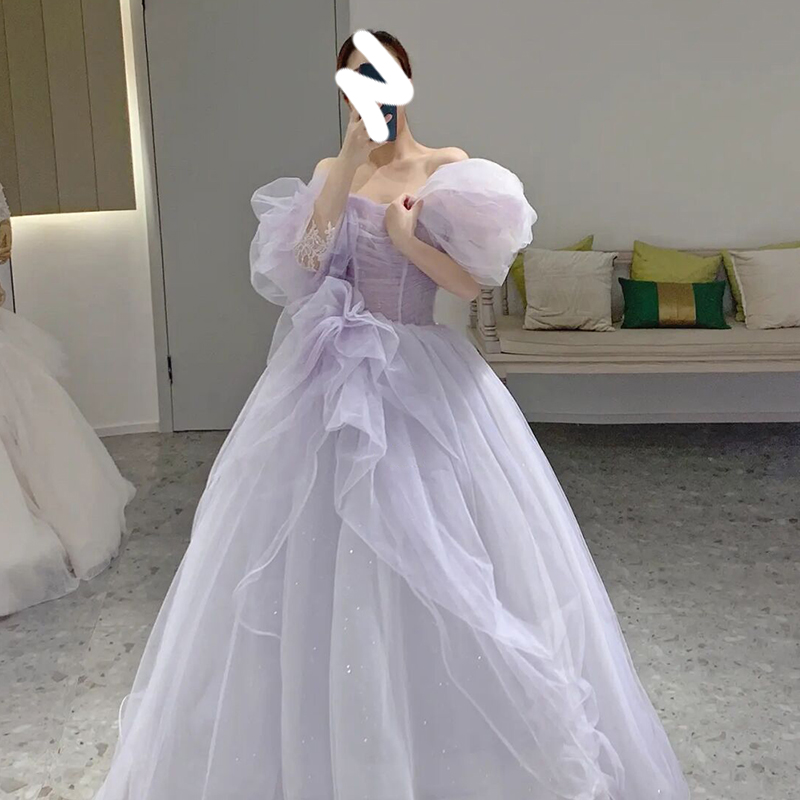 Purple evening dress, skirt for elementary school students, 2022 collection