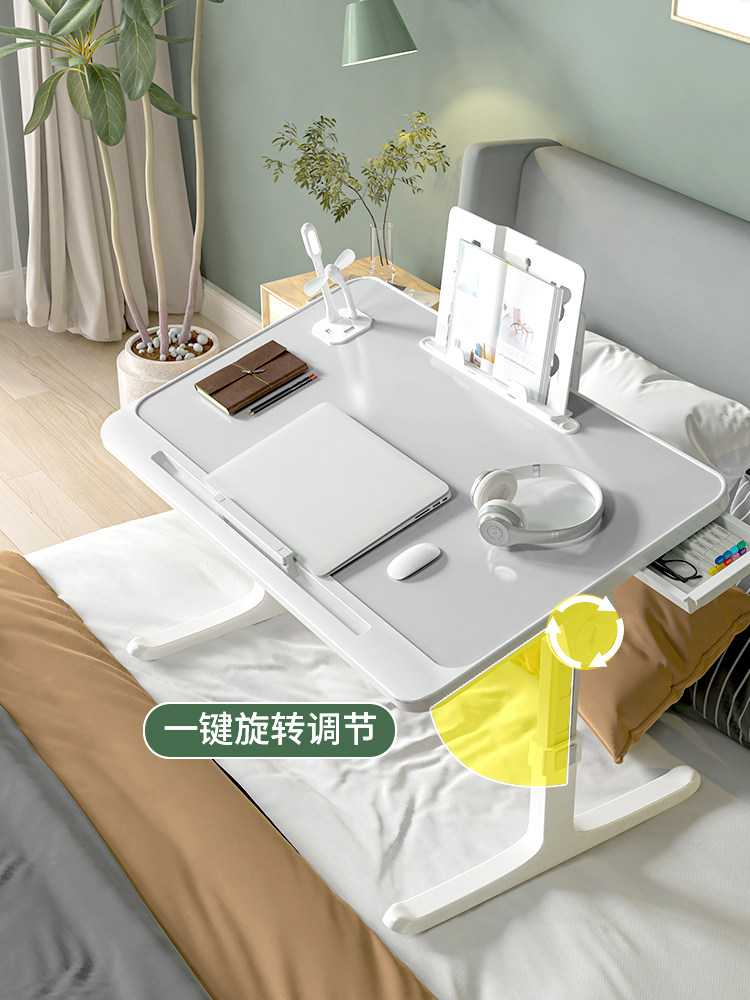 Foldable Bed Study Desk, Simple Dormitory Essential for Students in Upper Bunks, Writing Desk for Bed, Height-Adjustable Stand, Home Office Study, Bay Window Lazy Laptop Desk, Small Table