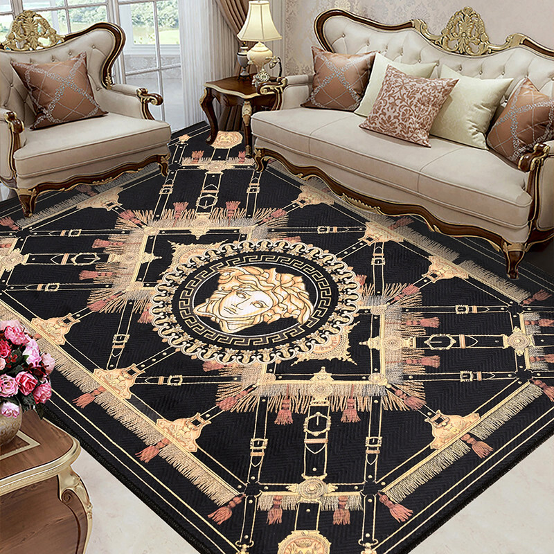 Carved velvet European carpet Home living room Bedroom floor mat Multi-function doormat Coffee table mat Yoga mat Bay window mat