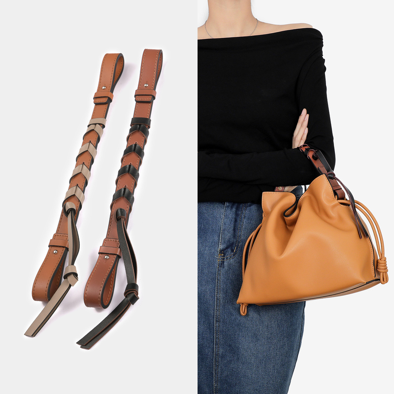 Suitable for Loewe Lucky Bags, Gold-Stamped Letters, Short Handle, Leather Shoulder Strap Replacement, Modification Handbag Accessories