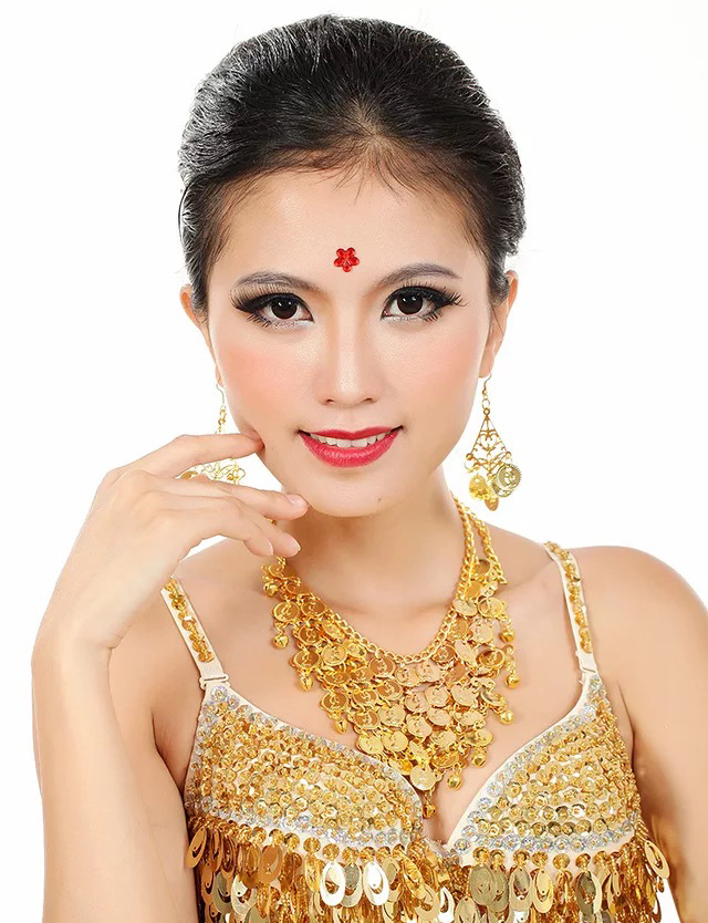 Trẻ em của Quốc Gia Cổ Điển Ấn Độ Giai Đoạn Trang Điểm Mắt Mặt Eye Shadow Kim Cương Trang Điểm Rhinestone Stickers Cổ Tích Sáng Bóng Lông Mày Dán phấn mắt coco venus