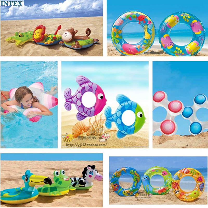 INTEX children's swimming ring Boy girl swimming equipment 2 thickened armpit ring 3-6-10 years old girl floating ring