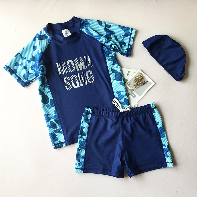 Children's swimsuit Boys 'swimsuit Summer two-piece swimming trunkset Boys' Middle school Professional Student Teen swimsuit