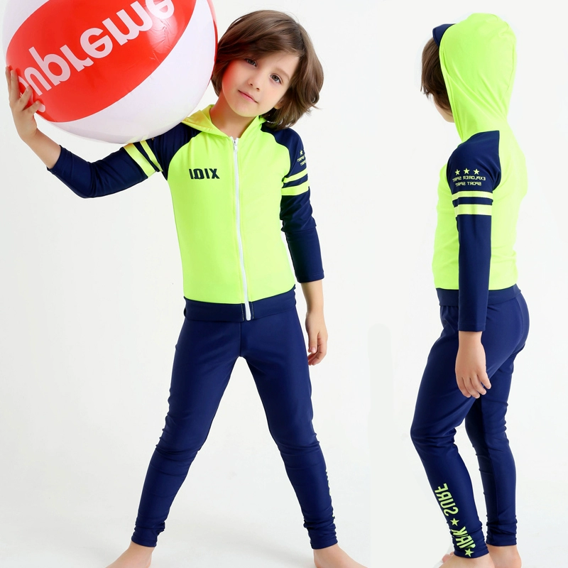 Áo tắm trẻ em Hàn Quốc kết hợp áo chống nắng cho bé trai quần dài tay chẻ bé trai lớn 3-5-10 tuổi áo tắm trẻ em - Bộ đồ bơi của Kid