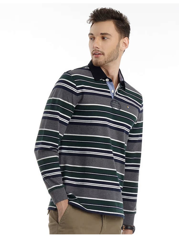 Đồng bằng UCLA dệt tay dài hạn POLO ao thun polo nam