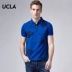UCLA 2018 mùa hè mới dành cho nam kinh doanh nhà máy thời trang in ve áo cotton ngắn tay áo polo áo cotton nam Polo