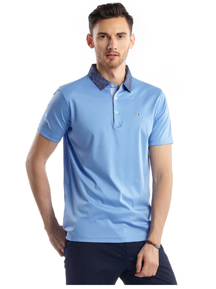 POLO tay áo ngắn màu trơn áo thun nam có cổ