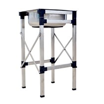 Medium small single trough wash vegetable sink wash hand non-embroidered steel sink household stainless steel dish basin tripod square single Basin