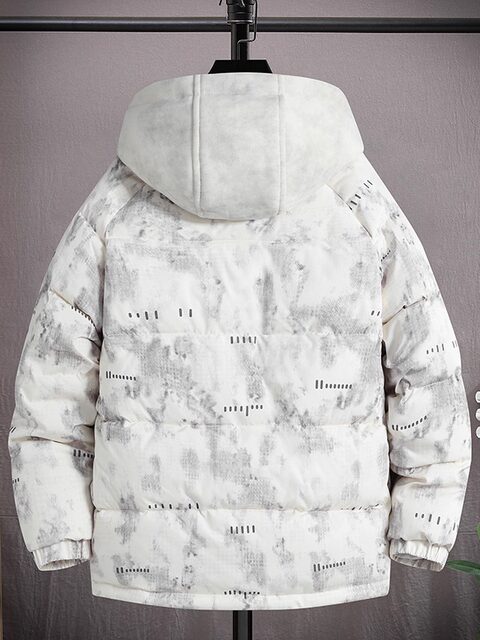 Teenagers' Winter Cotton-Padded Thickened Jacket for Boys, Casual Hooded Cotton Coat for Middle and High School Students, Boys' Faux Two-Piece Cotton Clothing