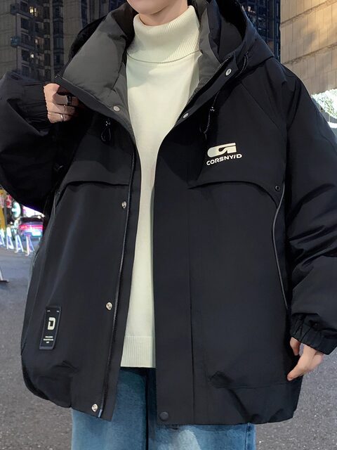 Youth Workwear down Jacket for Men 2025 New Style 90 White Duck down Hooded Coat Windproof Warm Cold-Proof Clothing