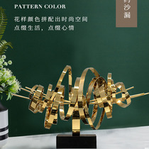 Stainless steel modern art metal sculpture hotel porch decoration lobby model room living room sofa desktop ornaments