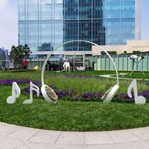 Outdoor New Garden Landscape Sculpture Creative Iron notes ornaments Villa courtyard metal music theme decoration