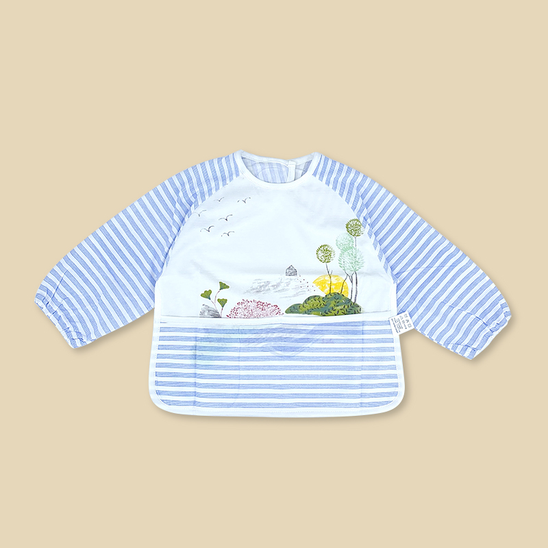Cardi bear baby eating shirt men and women baby cotton smock children anti-dressing toddler bib food eating bib