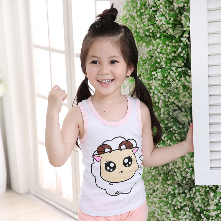 Đồ ngủ trẻ em bé trai mùa hè cotton không tay áo yếm trẻ em bé đáy áo bé phim hoạt hình đồ lót đồ lót