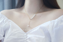 MAOLI Pearl Initial 14k Bag Gold Freshwater Pearl Freshwater Pearl fresh - water with adjustable necklace chain