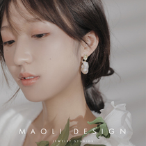 MAOLI pure handmade custom style small crowdsourced 925 pure silver natural fresh water baroque pearl earrings earrings