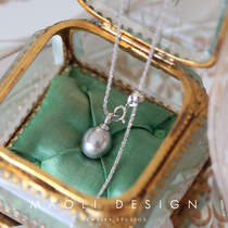 MAOLI sparkling original 925 pure silver natural sea water Tahiti Baroque pearl necklace