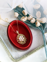 MAOLI antique casket retro palace natural intense light fresh water pearl necklace pendant 925 pure silver gold plated