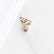 MAOLI 14K gold-clad natural freshwater pearl earrings hypoallergenic exquisite mini earrings simple Female