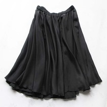 New silk ladies skirt Mulberry silk skirt Wild small black skirt Short skirt elastic summer