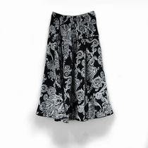 Silk skirt 2021 new summer womens single layer elegant mulberry silk black bottom loose all-match long skirt large skirt