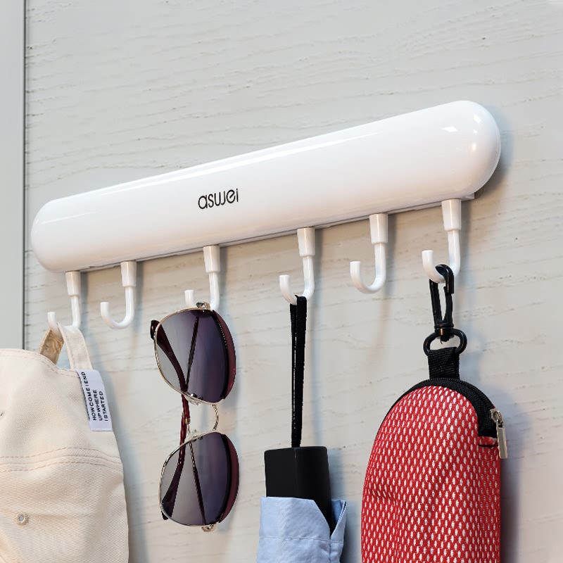 Kitchen Hooks with Strong Adhesive, No-Drill Required, Door-Back Hooks for Hanging Clothes, Bathroom Wall Adhesive Hooks, Removable Towel Hooks