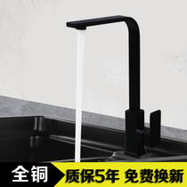 Frosted black all-copper faucet Kitchen hot and cold water tank vegetable basin European-style basin basin Laundry basin faucet