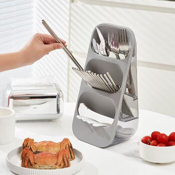 Kitchen multi-layered drain chopsticks and spoon storage box