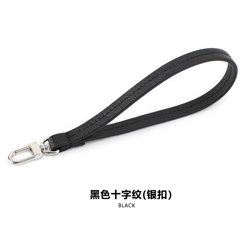 Suitable for Prada Handbags, Cross-Patterned Handle Strap, Genuine Leather Wallet, Prada Handbag, Cowhide Bag Strap, Black