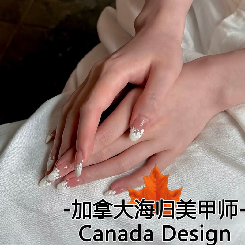 Yuzu Forest【Fingertips Bloom Flowers】Purely Handmade Wearable Nails French Manicure Nail Stickers Finished Product - Designer Edition