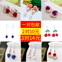 Cold wind earrings female Net red short hair earrings Summer Super fairy versatile temperament personality simple Mori earring earrings