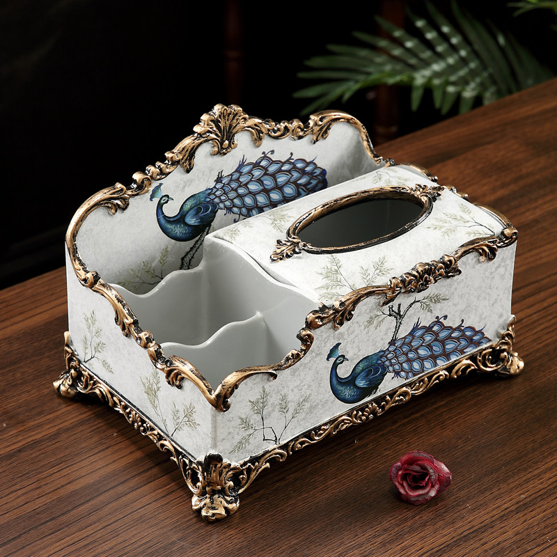 Eurostyle multifunction toilet paper box Living room tea table American Decorative Tabletop Cosmetic containing box remote control paper towel box