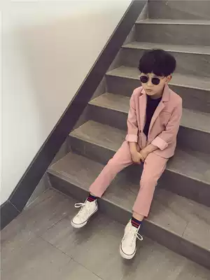 2021 spring and summer new children's suit suit flower girl dress Korean handsome catwalk children's small suit leisure tide