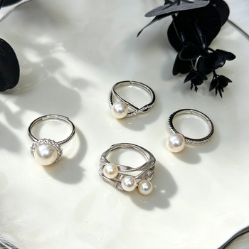 Unique special offer seawater akoya pearl series sterling silver accessories akoya seawater pearl ring earrings