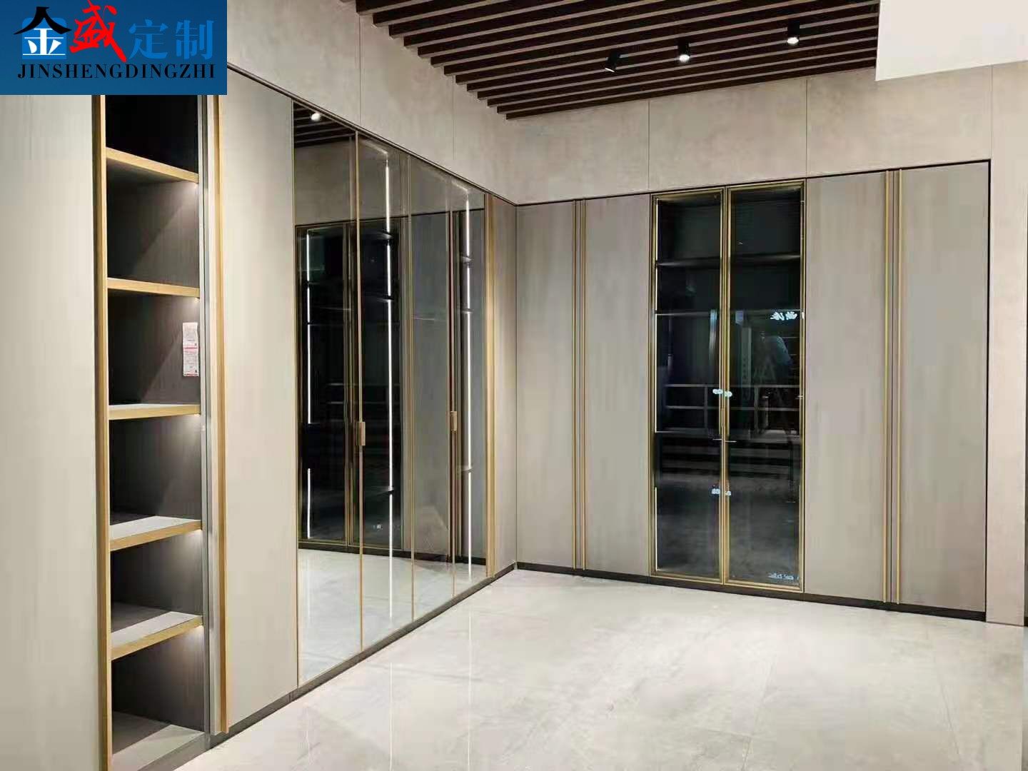 Shanghai Full House Custom Bedroom Solid Wood Furniture Plate Wood Overall Cloakroom Wardrobe Cabinet Minima open