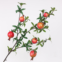American Countryside Pomegranate Fruit Emulated Flower Flower Arrangement Fake Flower Living-room Furnishing Decoration Real Pomegranate Branches Long Branches Swing Pieces