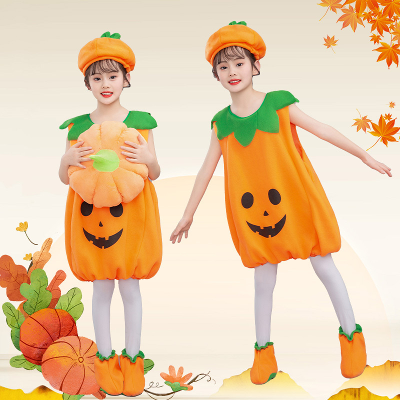 Children's Animal Costumes for Children's Day, Pumpkin Costumes for Students, Boys and Girls, Pumpkin-Shaped Plant Costumes, Pumpkin Bag Performance Costumes