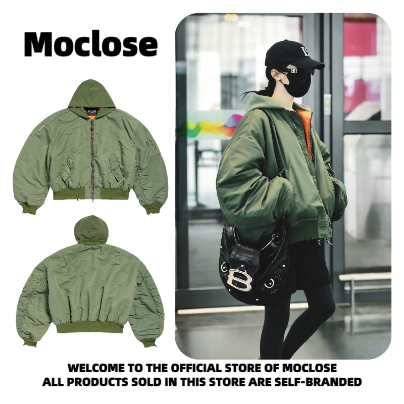 Moclose Street Style Autumn and Winter Outdoor Warm Curved Silhouette Ripped Pilot Jacket for Men and Women