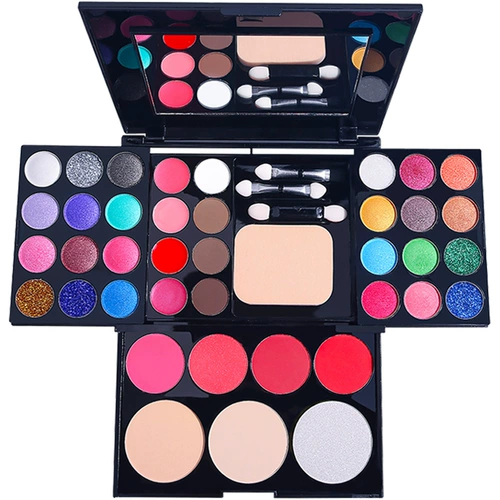 Пудра, банка для хранения, база под макияж, детский комплект, палетка теней, 39 цветов, полный комплект